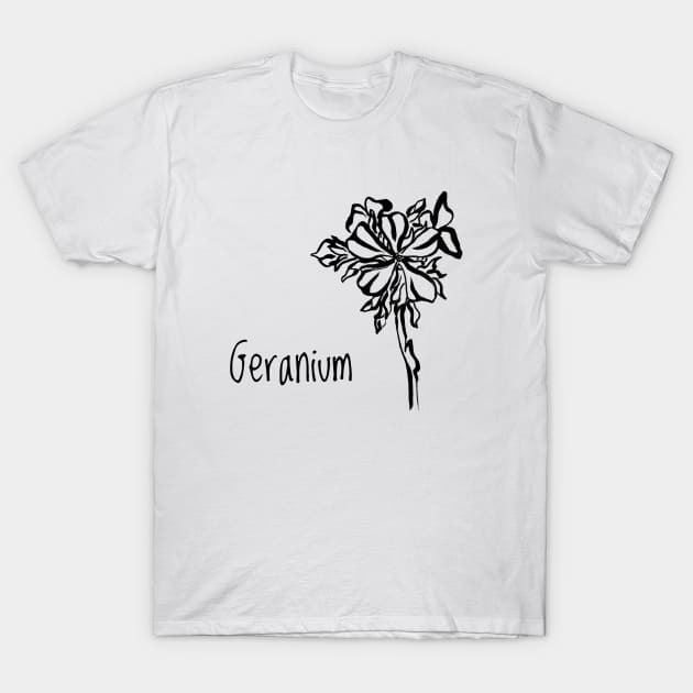 Geranium flower T-Shirt by Art by Taya 